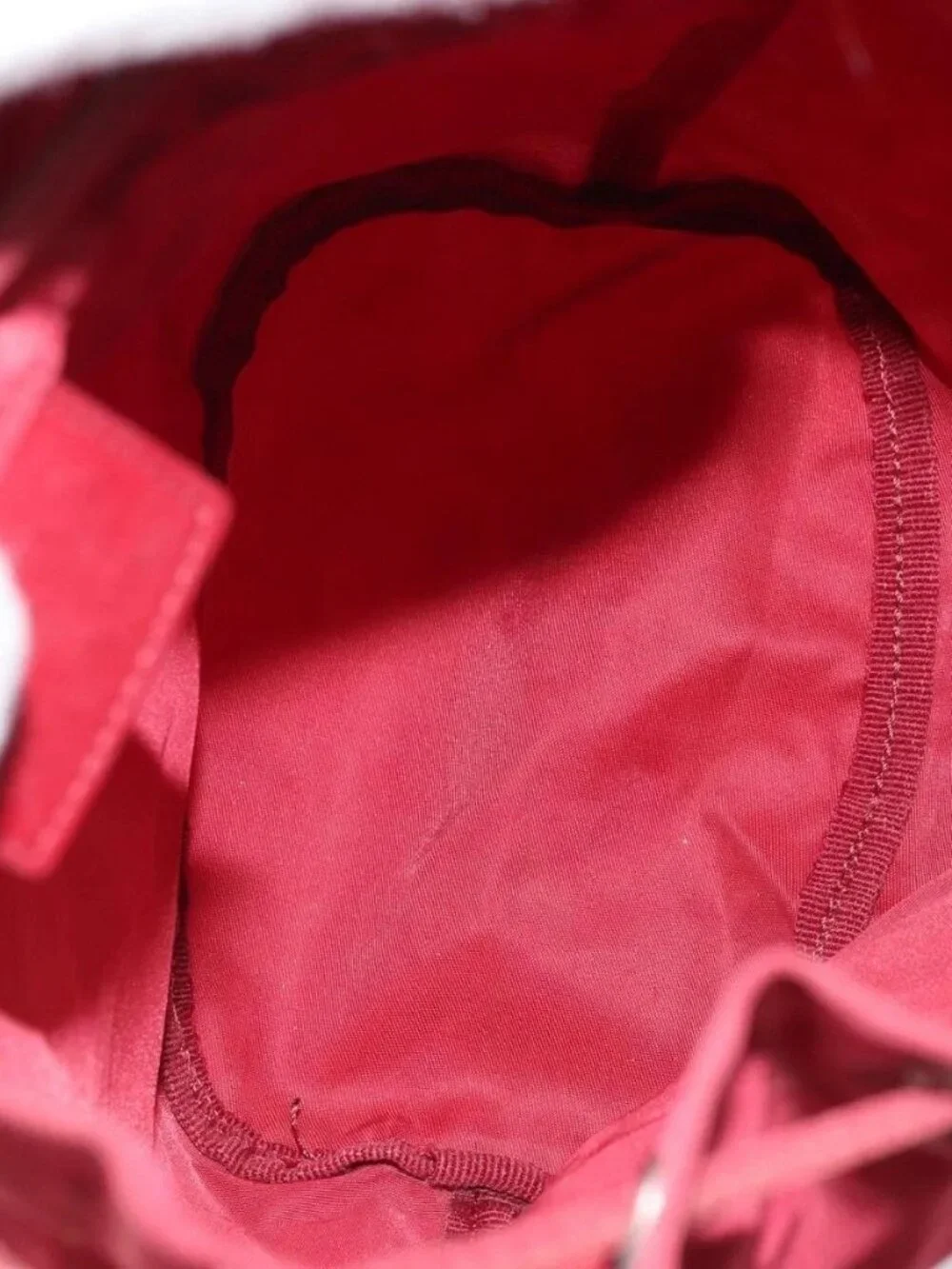 PRADA Drawstring Pouch Nylon Red Auth hk3533